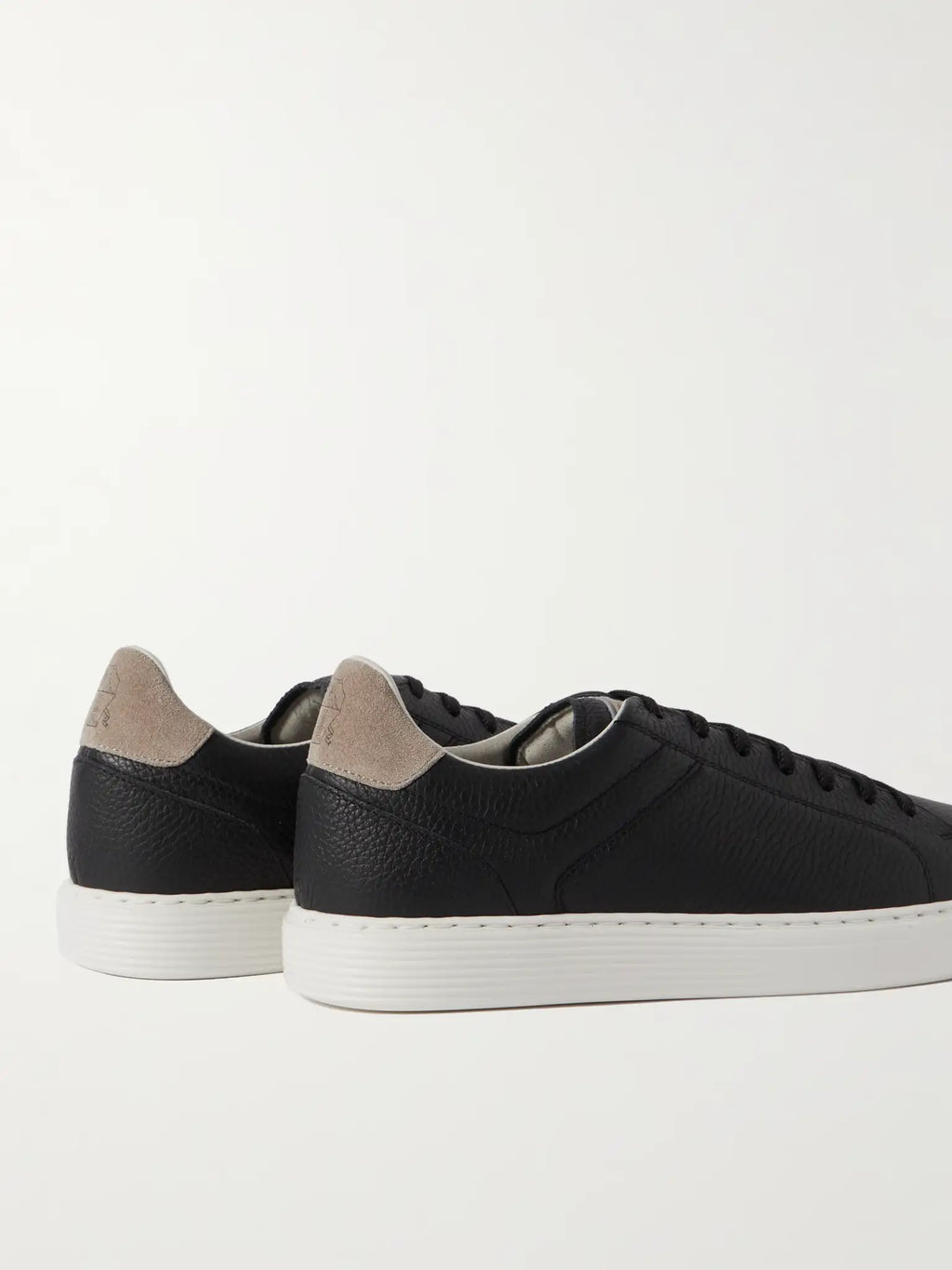 BRUNELLO CUCINELLI Suede-Trimmed Full-Grain Leather Sneakers