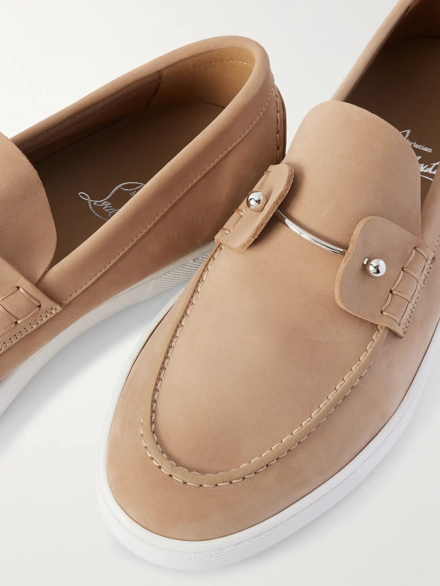 CHRISTIAN LOUBOUTIN Chambeliboat Nubuck Loafers (Like New)