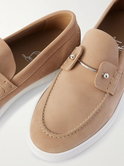 CHRISTIAN LOUBOUTIN Chambeliboat Nubuck Loafers (Like New)
