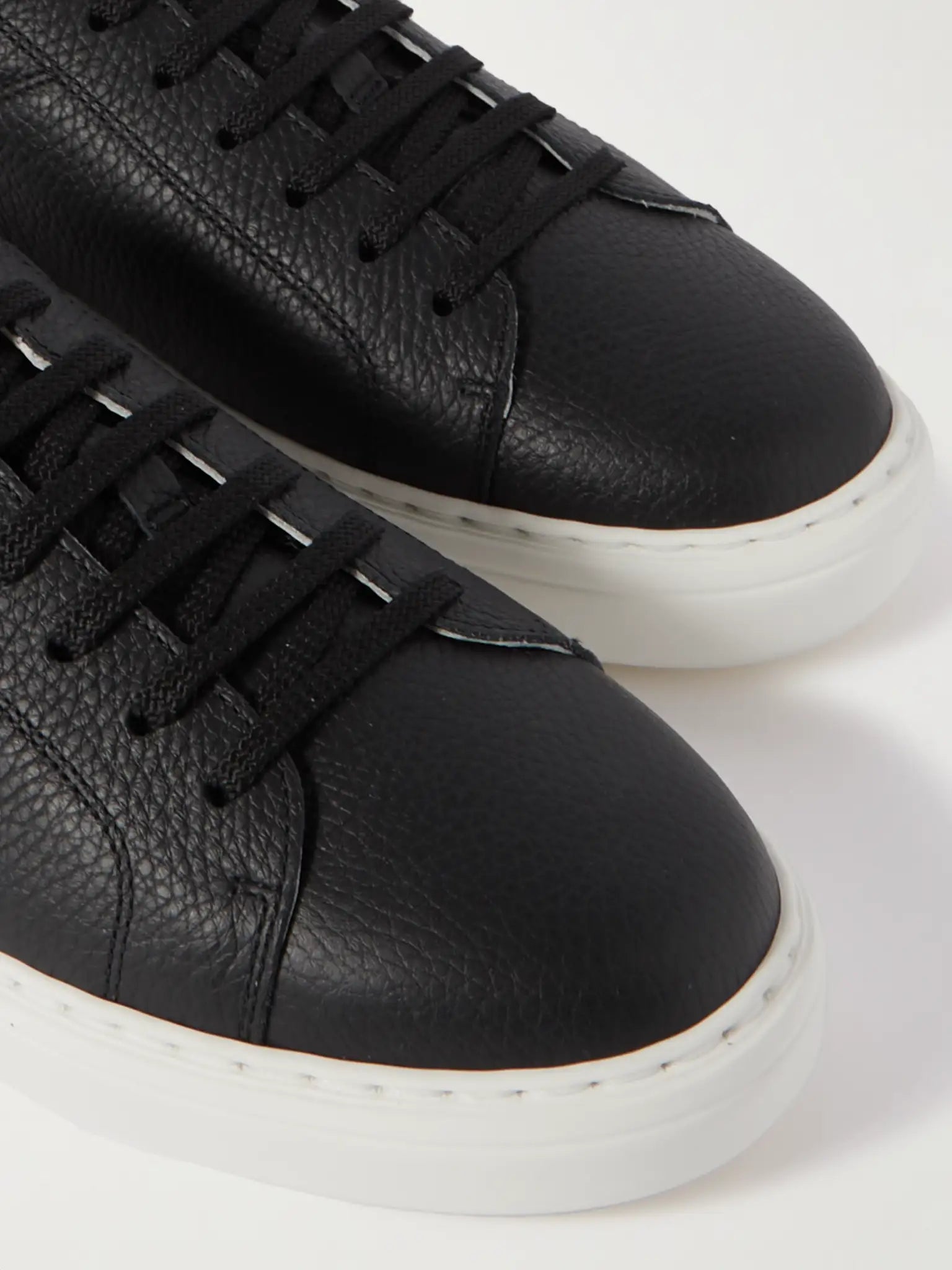 BRUNELLO CUCINELLI Suede-Trimmed Full-Grain Leather Sneakers